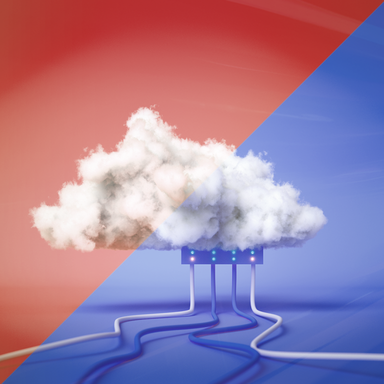 Illustratie van werken in de cloud - Leer over Cloudbeveiliging en veilige werkwijzen.